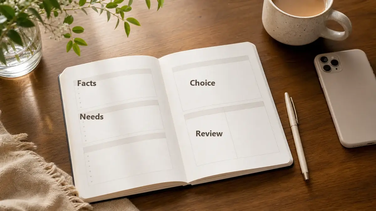 Notebook prepared for a practical self-trust decision review