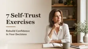 Professional woman reflecting before making a confident personal decision